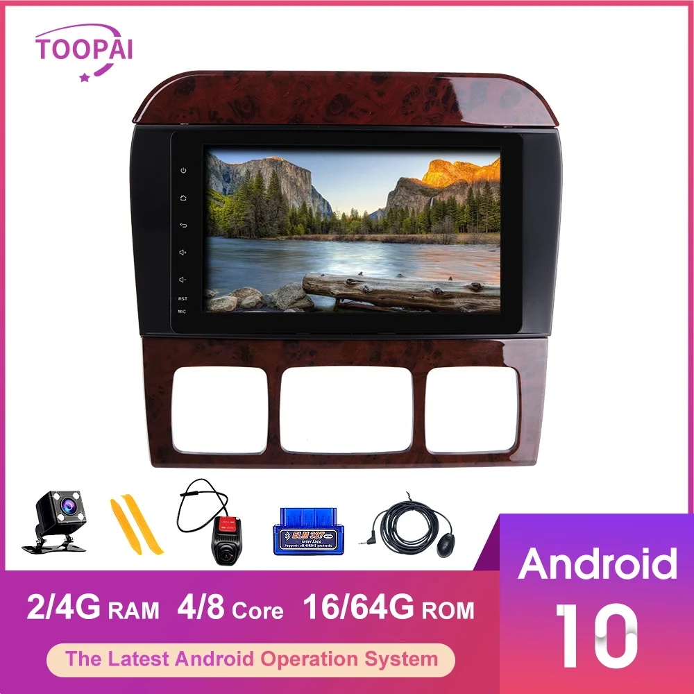 Автомобильный мультимедийный проигрыватель TOOPAI Android 10 0 для Mercedes Benz S Class W220 W215 S280