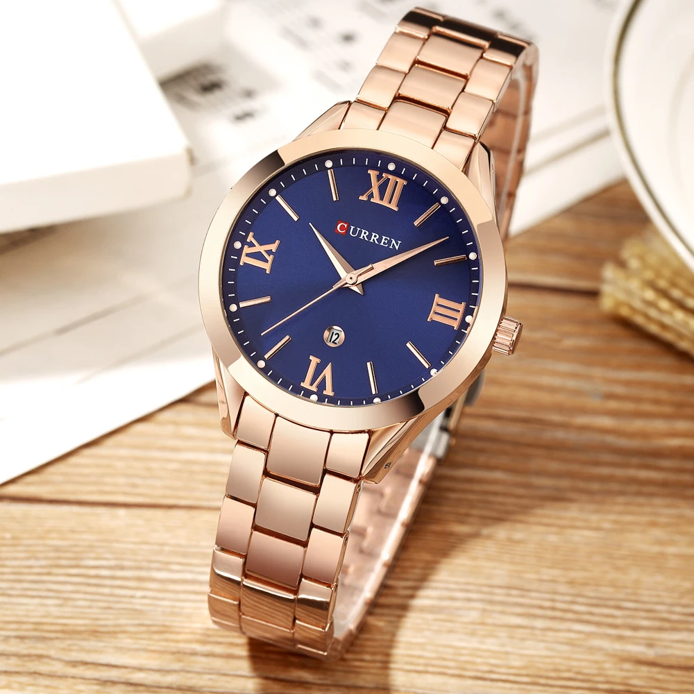 hot fashion ladies watches top brand luxury female clock rose gold stainless steel bracelet quartz watch women curren watches free global shipping