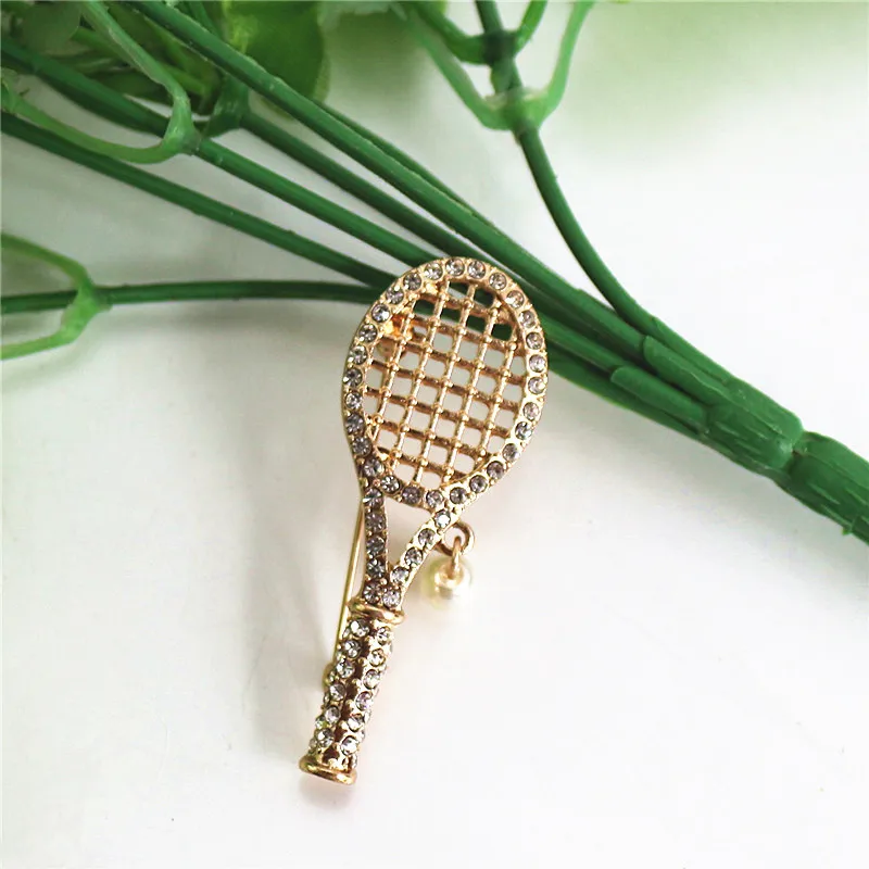 Куифари золотая ракетка для бадминтона – брошь Европейского и Американского стиля в ретро-стиле с жемчугом, платье с иглой для многофункциональных женщин.