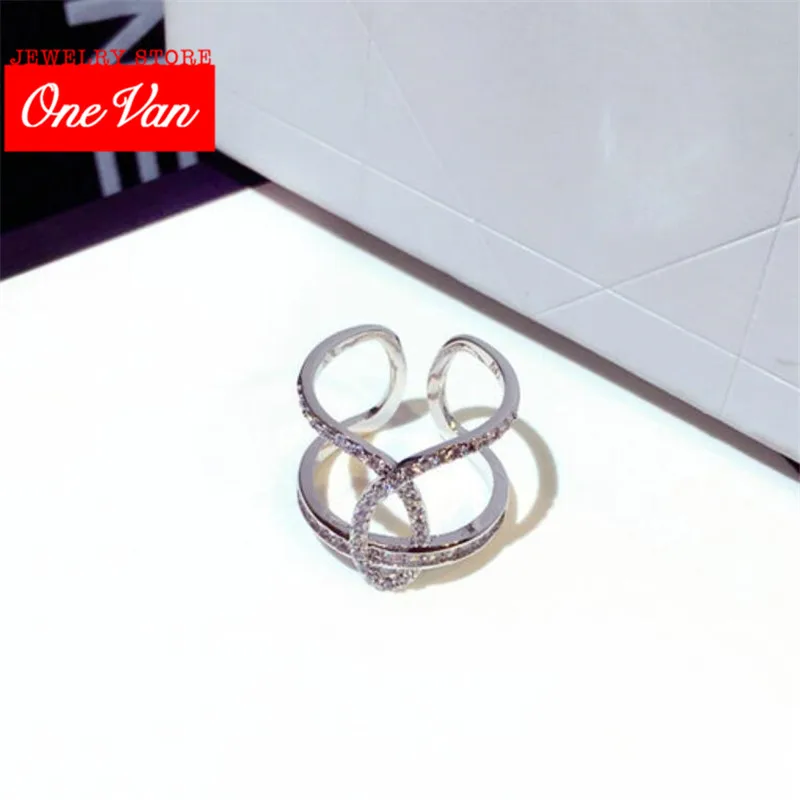 

2020 OneVan New Irregular surround exquisite super sparkle zircon elegant adjustable opening women lady ring wholesale