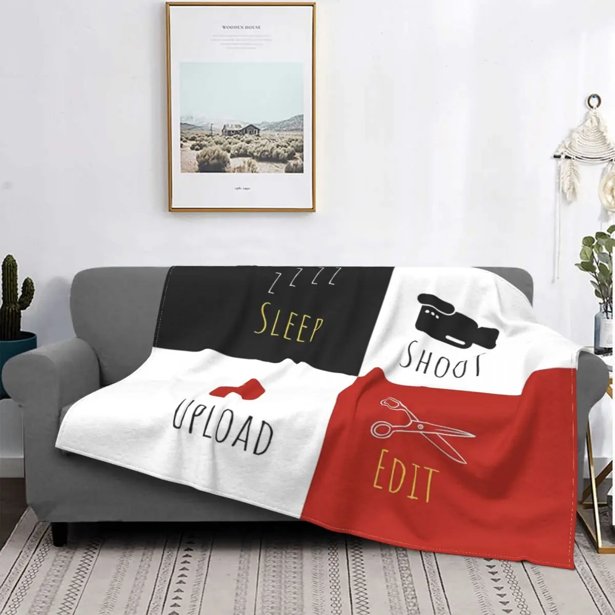 

Youtuber-colcha a cuadros para cama, manta para Picnic, para bebé