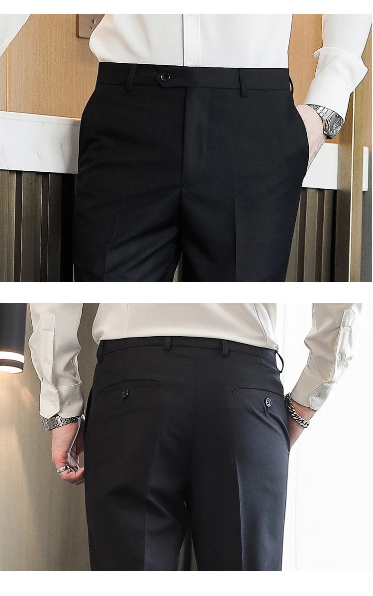 

Wedding Dress 2021 Brand New Suit Pants Male Good Quality Mens Dress Pants Straight Office Male Trousers Plus Size 6XL 5XL