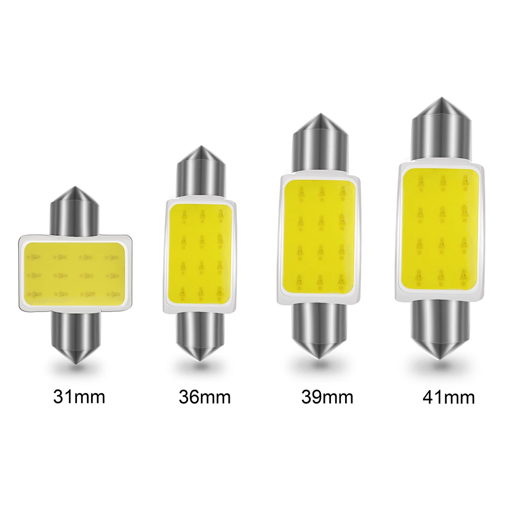 500 шт. гирлянда C5W C10W светодиодный 31/36/39/41 мм 12SMD COB лампы для передних автомобильных купол для чтения внутренняя Лицензия плиты светильник Автомобильная Лампа 6000K 12V
