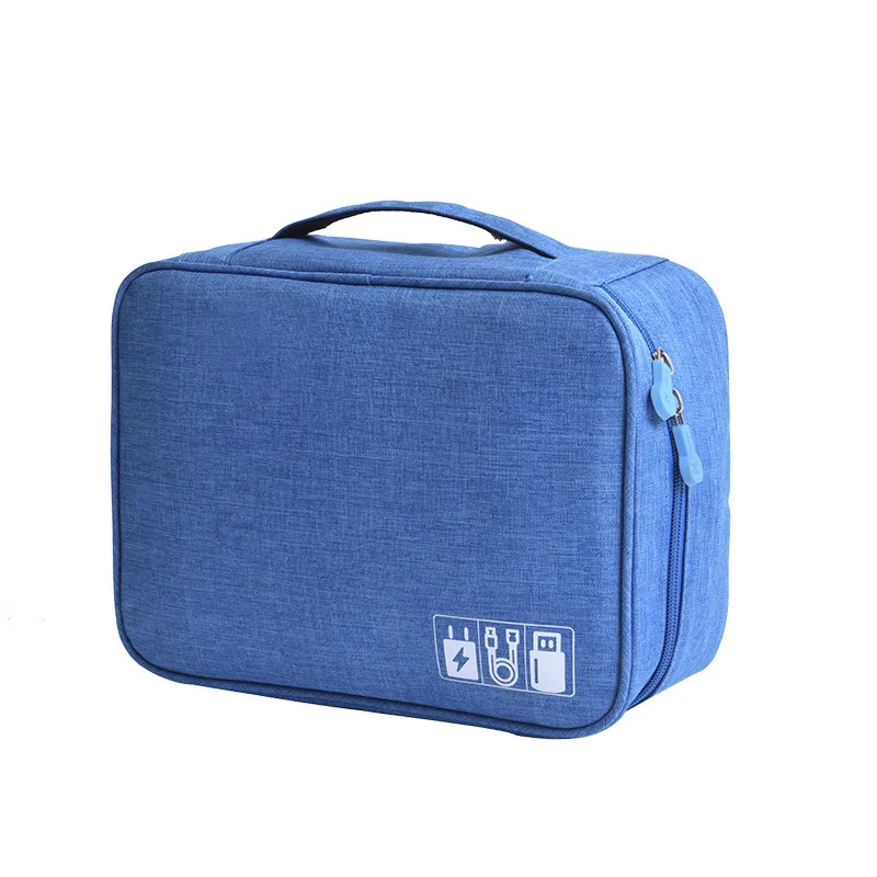 3-layer Electronics Storage Bag Polyester Multi-functional Organizer Data Cable Storage Case Bag