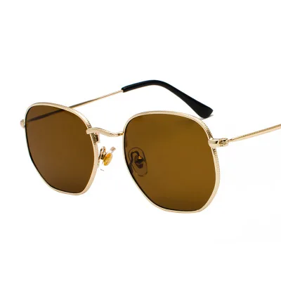 

2021 Hexagon Sunglasses Women Brand Designer Small Square Sunglases Men Metal Frame Driving Fishing Glasses