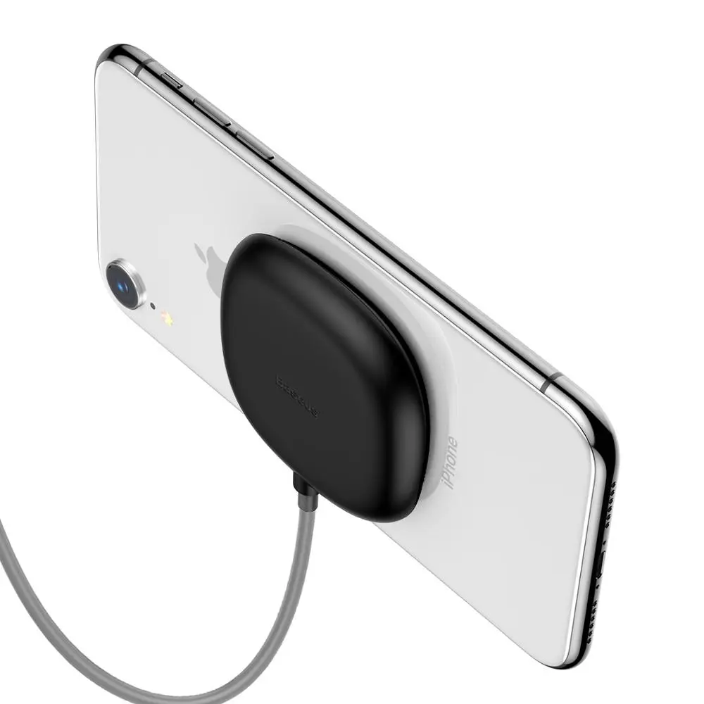 Baseus Беспроводное зарядное устройство для iPhone X Xs Max XR samsung Note 9 S9 Беспроводная зарядка дизайн для игр Встроенный кабель - Цвет: Black