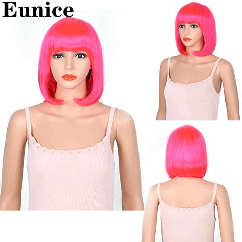 Прямые короткие парики с челкой из синтетических волос для женщин термостойкие