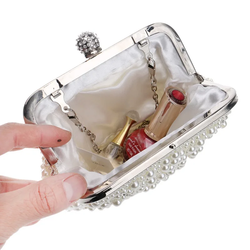 

Shell design embroidery evening bags vintage handmade bead party clutch diamonds mini party shoulder purse