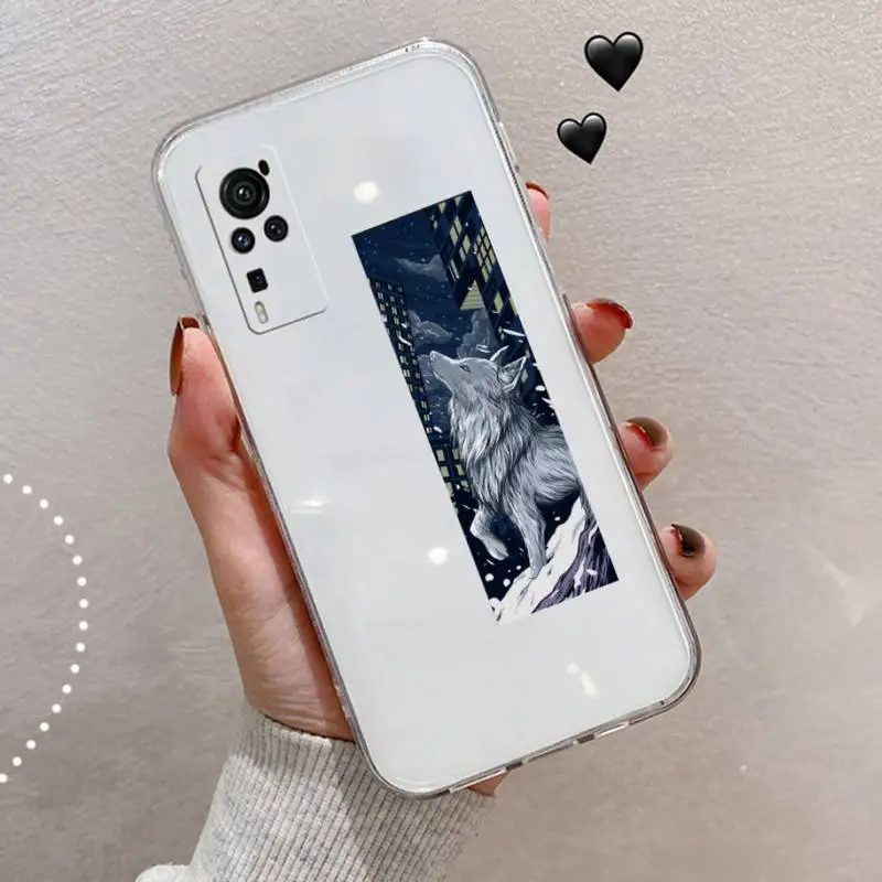 

Hard Chinese style Ferocious Beast dragon tiger Phone Case Transparent for vivo X 50 60 30 21 27 20 7 9 i s pro plus