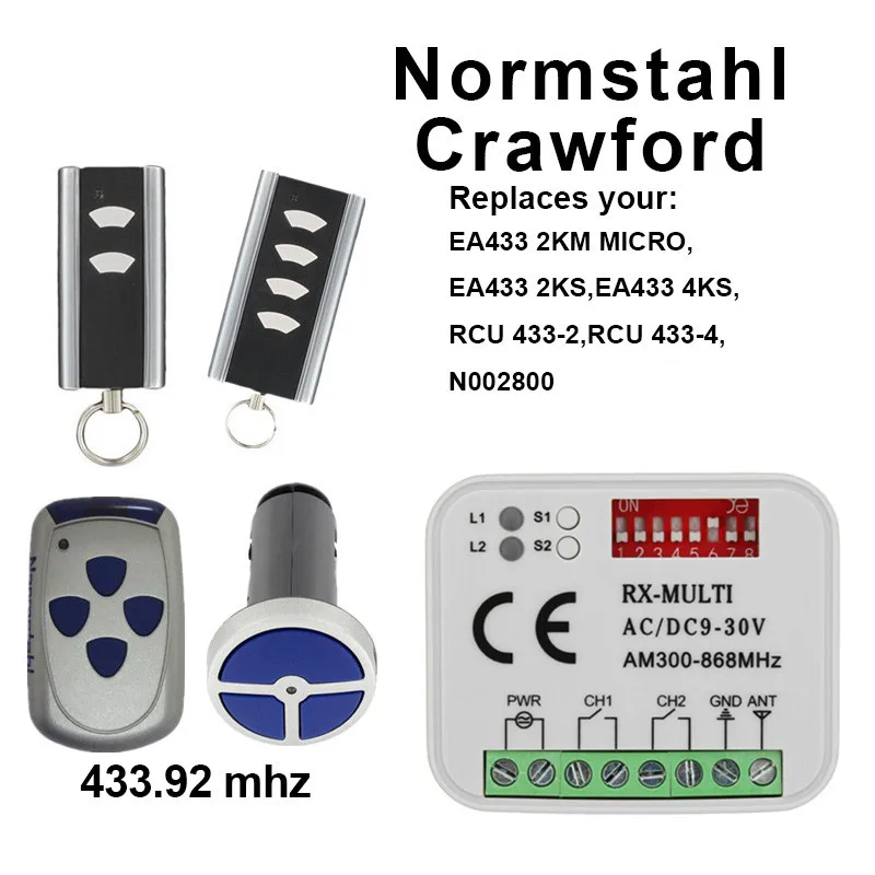 Пульт дистанционного управления Normstahl CRAWFORD RCU 433 2K / 4K приемник с кодом раскатки 92