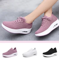 women shoes fashion breathable air mesh wedges heel black ladies knitting sock sneakers women platform casual shoes