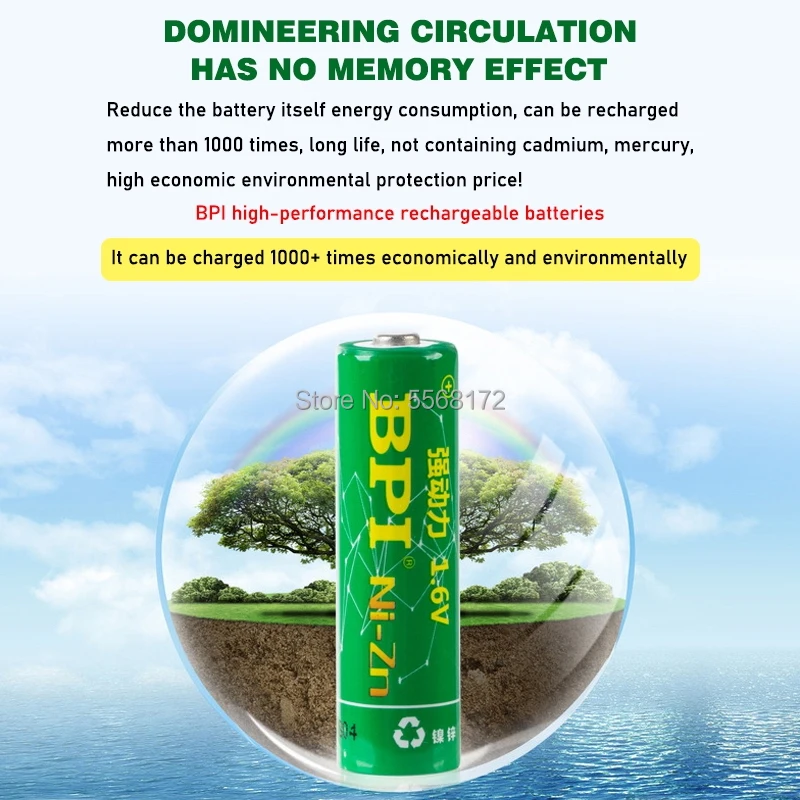 Перезаряжаемая батарея BPI AA 1 6 МВт/ч никель-Цинковый аккумулятор 5 в с чехлом для