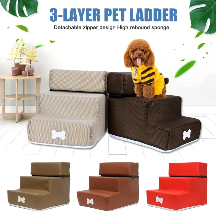 Pet кожа/сетка лестничные ступени собака Съемная 3 история лестница моющиеся для