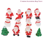 Мини Рождественская елка Санта Клаус Снеговики Террариум аксессуары Подарочная коробка Волшебные садовые фигурки Кукольный дом Декор