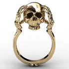 Кольцо в готическом стиле для мужчин и женщин, ювелирное изделие с покрытием руки, черепа, Death Ring