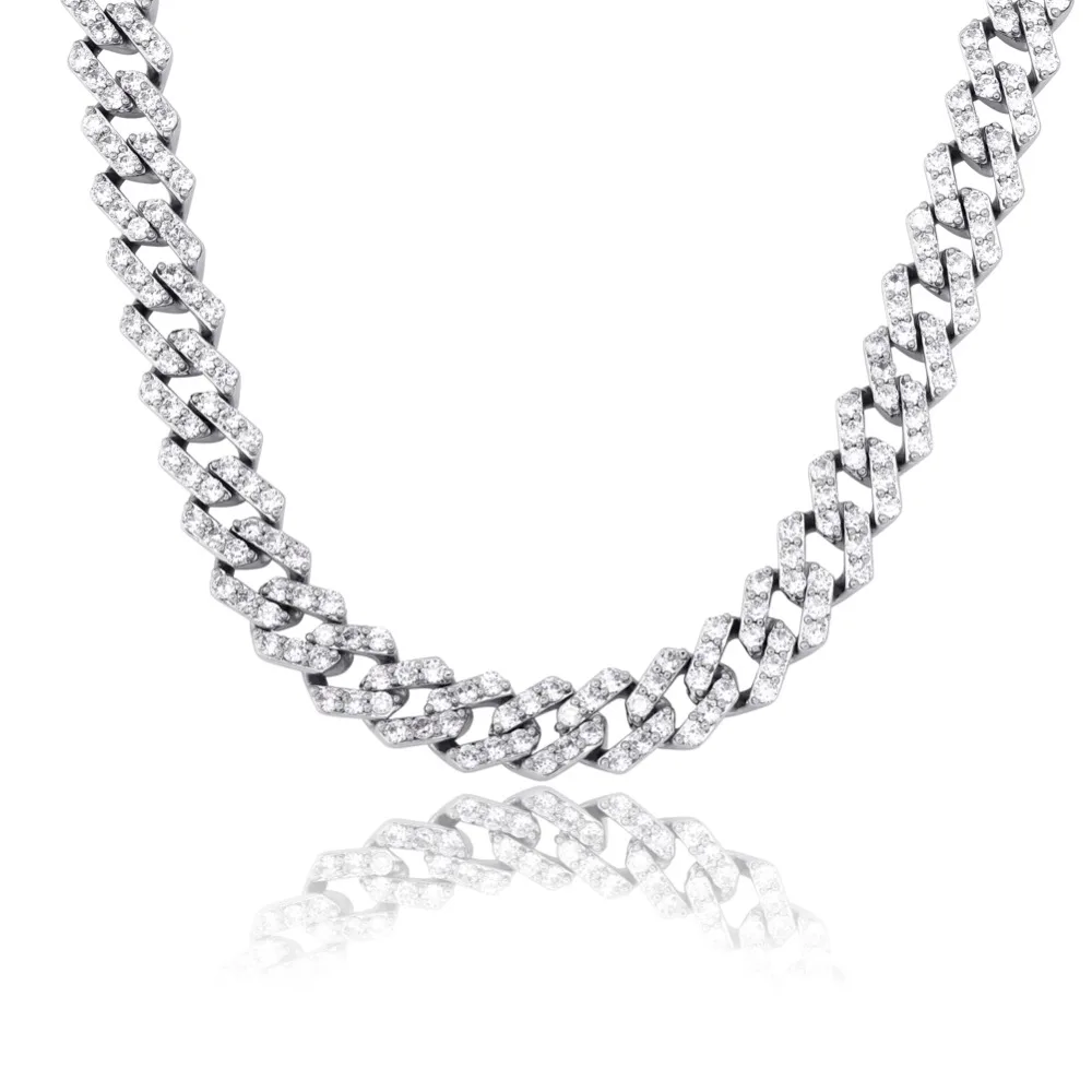 TOPGRILLZ 16 дюймов-30 дюймов замок застежка 12 мм тяжелые Iced Out кубинские цепи ожерелье кубическое цирконовое колечко для мужчин хип хоп ювелирные изделия