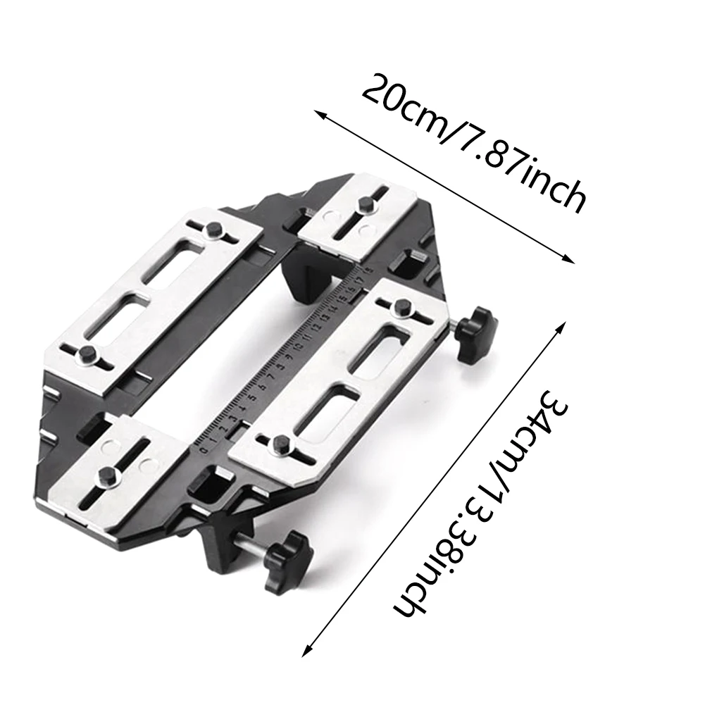 

Door Hinge Jig Woodworking Hole Opener Positioning Drilling Slotter Lock Guide Plate Hinge Hole Opener Drill Guide Jig Tool