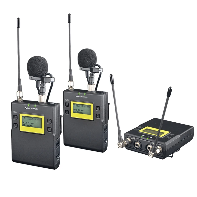 2 канальный цифровой зеркальной камеры Камера Беспроводной петличный микрофон