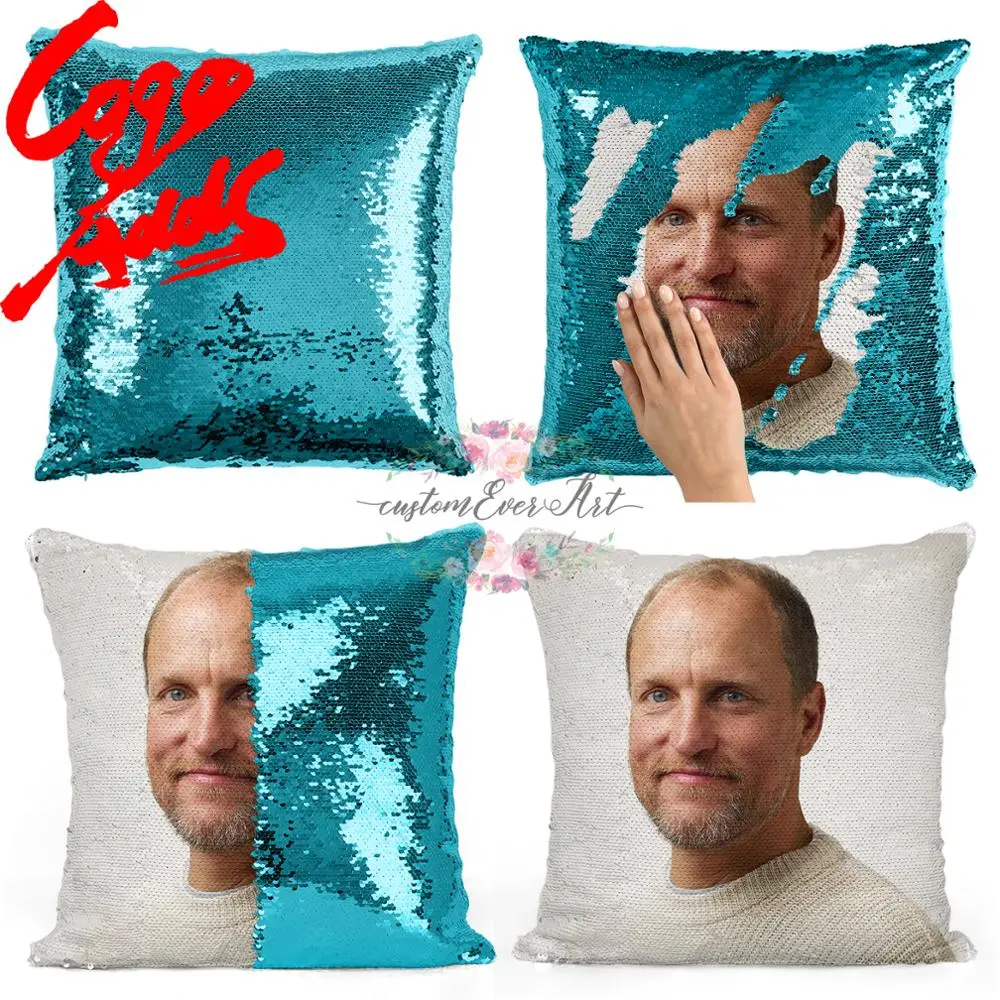 

Woody Harrelson sequin pillow | sequin Pillowcase | Two color pillow | gift for her | gift for him | pillow | magic pillow