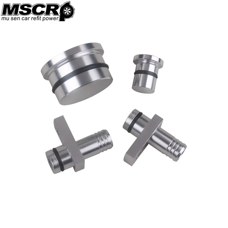 

high quality 6.6L DURAMAX PCV Reroute Fittings w/ Reroute Port Plug+Resonator Plug Silver Black Blue