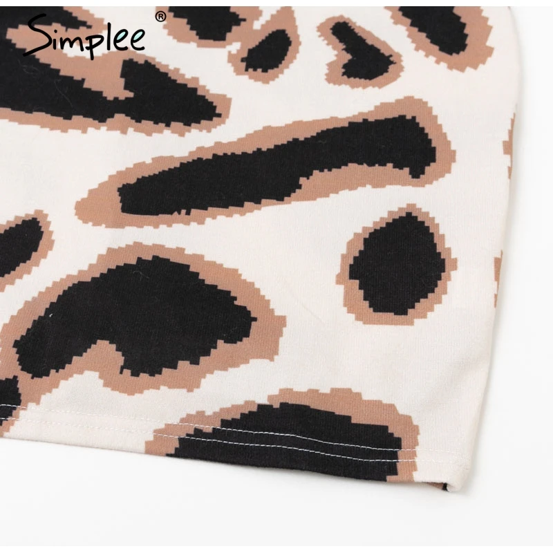 Simplee Sexy v-образным вырезом платье женщин высокой талией леопардовое платье женский вечернее платье Элегантные дамы шикарные уличные платья ночной клуб платье