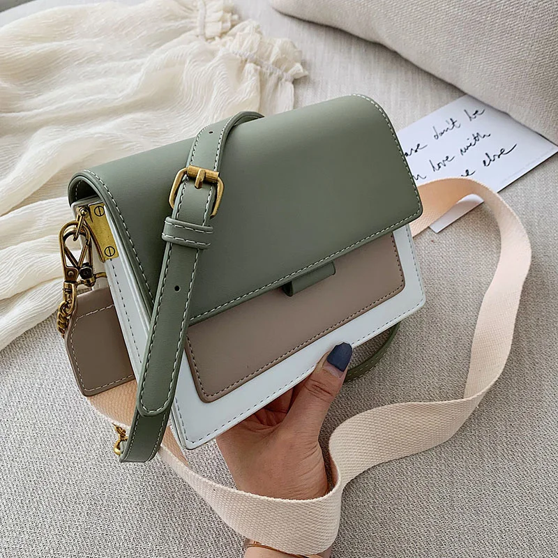 

Mini Leather Crossbody Bags for Women 2021 Green Chain Shoulder Simple Bag Lady Travel Purses Handbags Crossbody Bag Lady Simple
