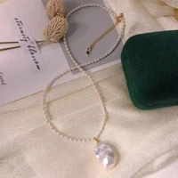 natural white baroque m granular pearl necklace pendant 18 inches pray elegant healing bless reiki