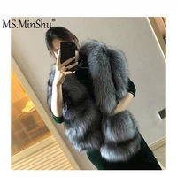 ms minshu fox fur scarf luxury big fox skin scarf natural fox fur stole genuine fox fur shawl pocket fashion evening dress