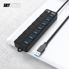 Подконтрольный 7-портовый концентратор USB 3,0 60 см120 см 5В 2А источник питания одновременное использование жесткого диска USB3.0 сплиттер для рабочего стола ноутбука