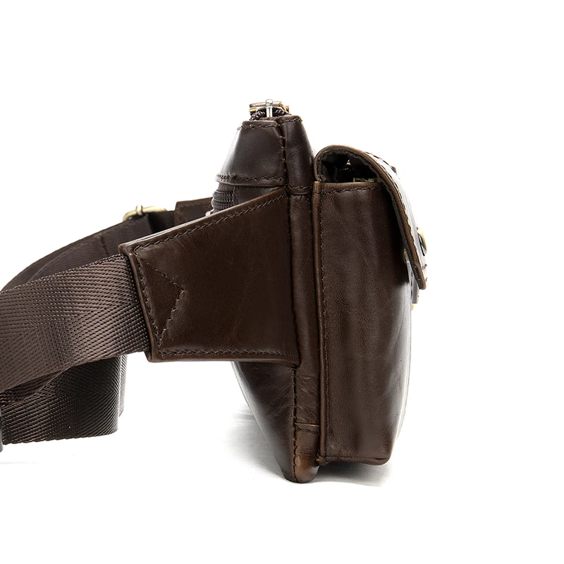 Сумка на пояс WESTAL мужская из натуральной кожи забавная многофункциональная