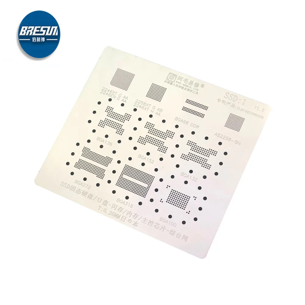 

Amaoe SSD Stencil for Solid State U Disk Flash Memory BGA Stencil BGA 152 132 316 272 Main Control 2246 Stencil