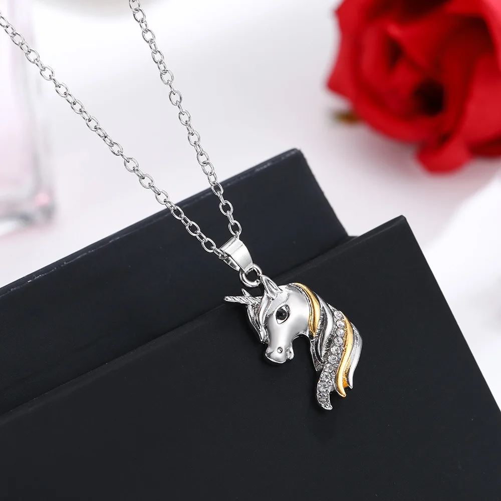

Fashion Luxury Creative Unicorn Necklace for Women Pendant New Women Romantic Banquet Wedding Glamour Fine Jewelry Charm Gifts