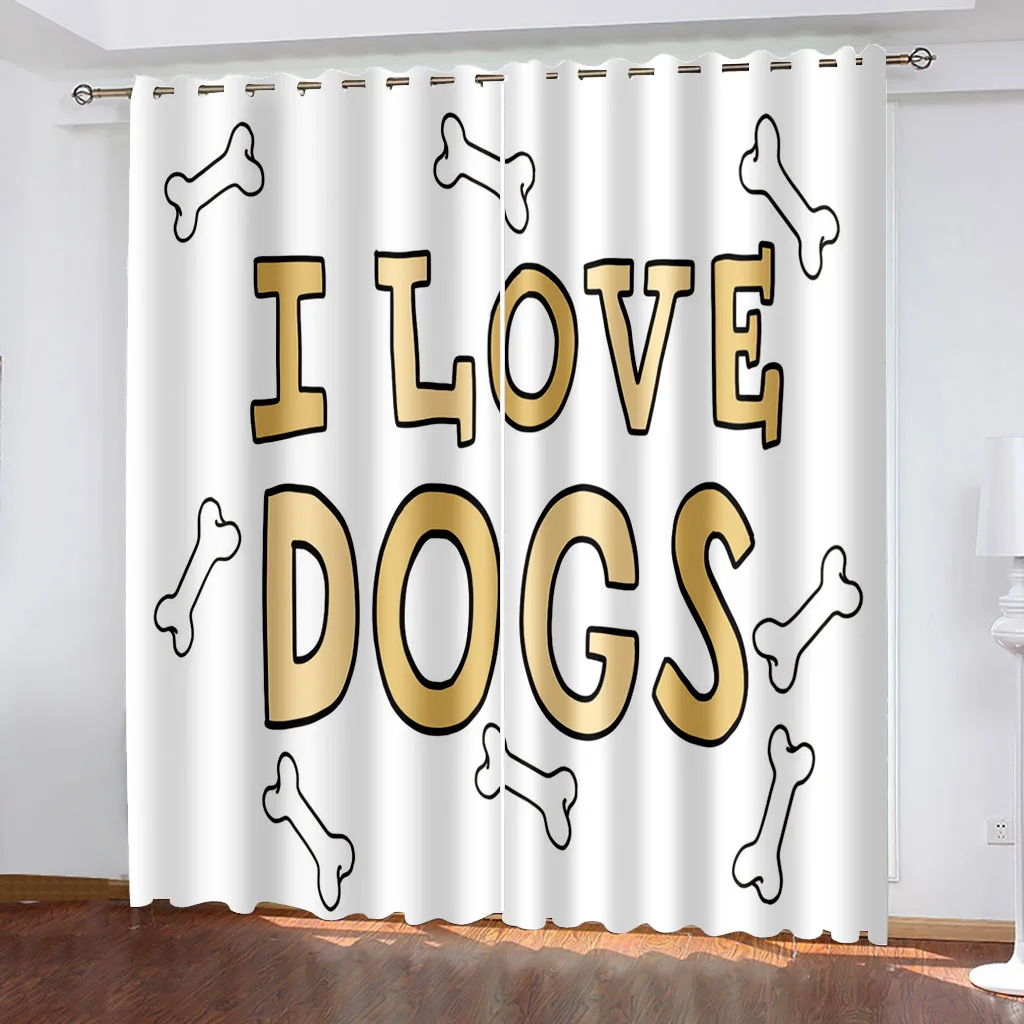 

European Curtains Photo Painted 3D Curtain Living room morden letter curtains thickened windshield blackout curtains