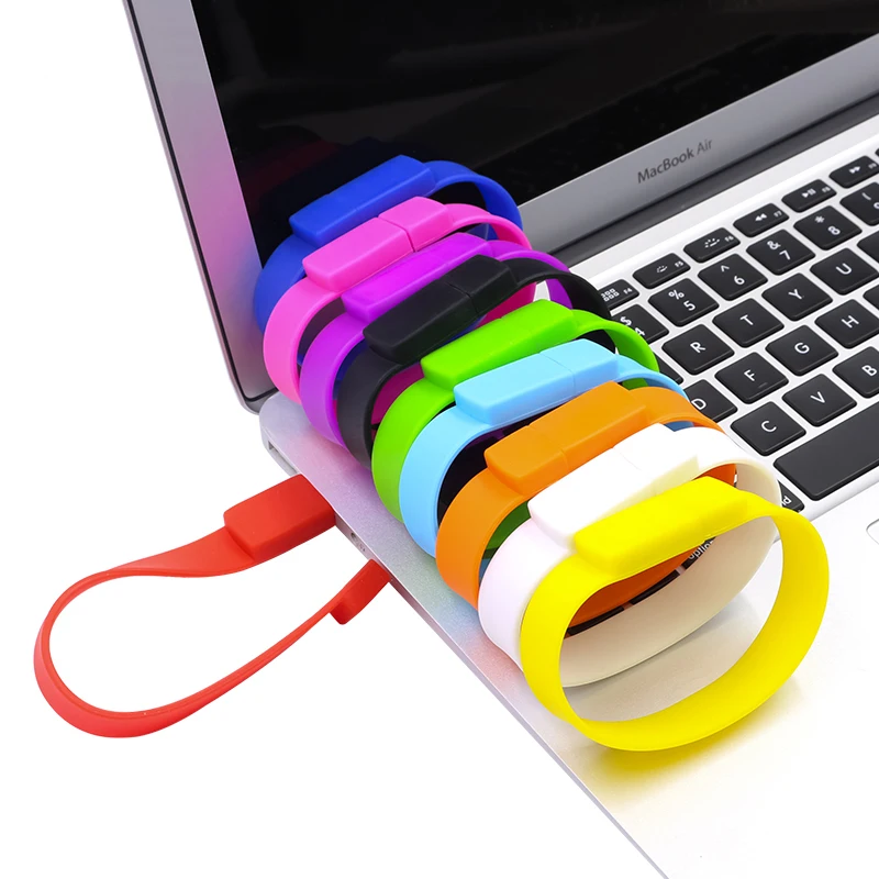 

Wholesale cute wristband USB 2.0 Flash Drive 8GB 16GB 32GB 64GB 128GB Flash disk USB Stick UDisk pendrive Blue Black Multicolor