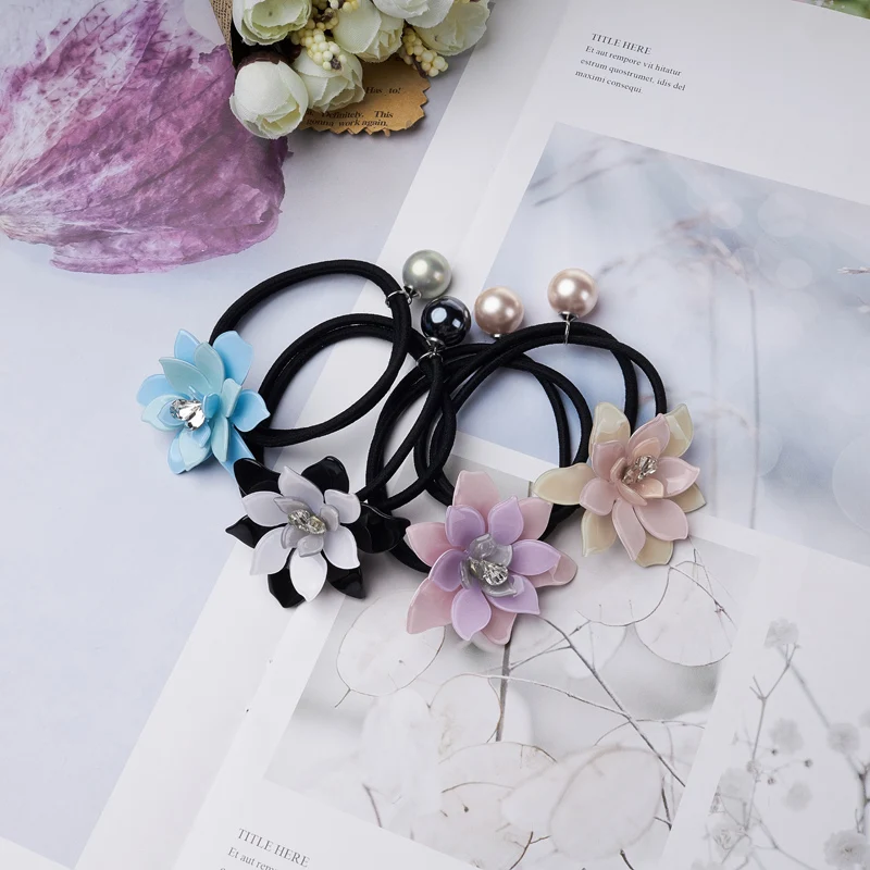 Женская двухслойная резинка для волос эластичная повязка на голову с украшением