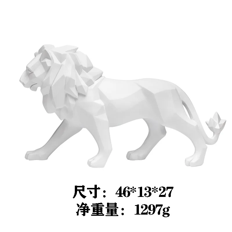 

Nordic Resin crafts geometric lion ornaments Open Business gifts Lucky lions figurine Feng shui room car decoration Wedding