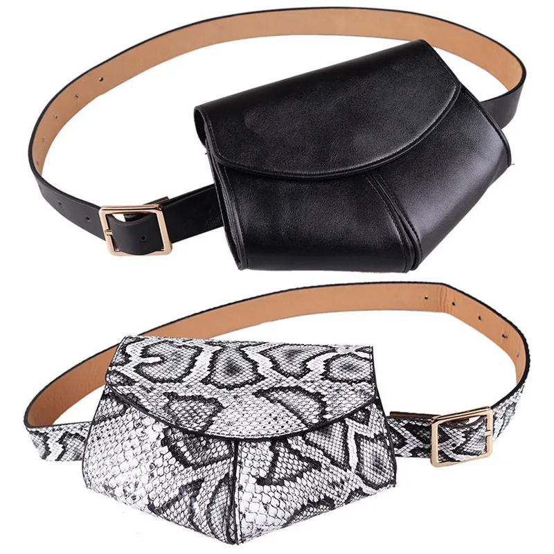 

2020 New Fanny Pack Women Waist Belt Bag serpentine Vintage Waist Bags Girl Fashion Bum Pouch Phone Leather Chest Packss