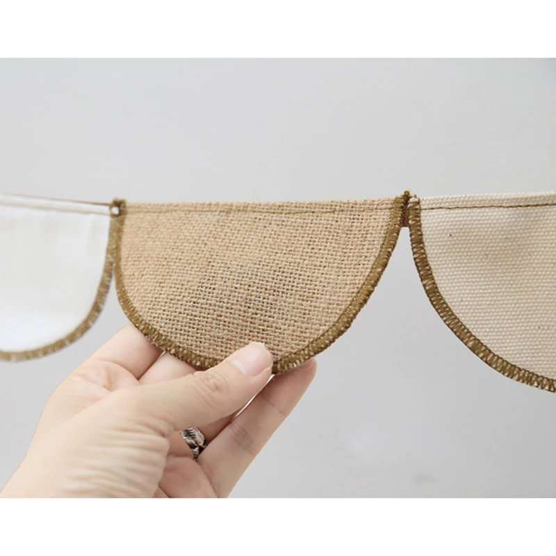 Nordic стене висит украшение гирлянды из флажков хлопка и льна Детская комната фон