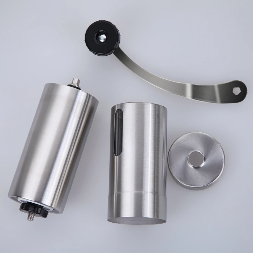 Silver Grinder Mini Stainless Steel Hand Manual Handmade Bean Burr Grinders Kitchen Tool Crocus Grinders Hot