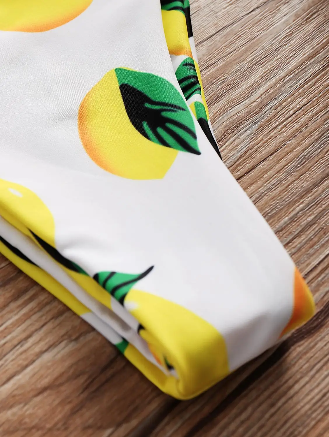 Купальник бандо с принтом лимона бикини высокой талией пуш ап|Купальники| |