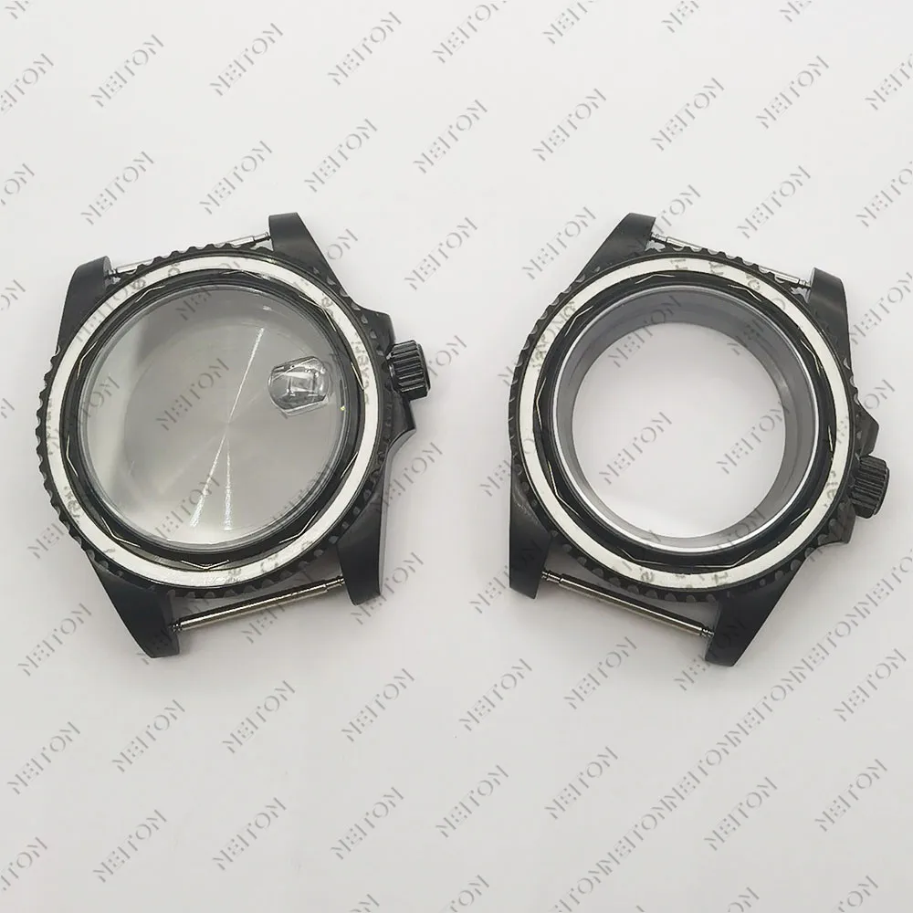 Черный Поливиниловый чехол NEITON 40 мм сапфировое стекло черный подходит для ETA2836