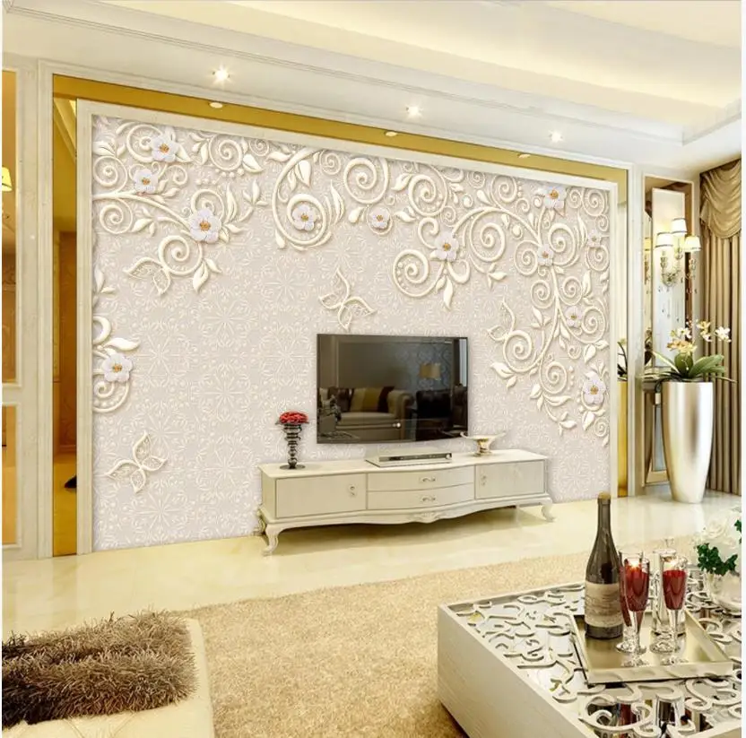 

Custom photo wallpapers for walls 3 d murals Pearl flower wallpaper romantic beautiful European TV background wall papers