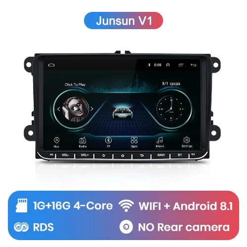 Junsun V1pro 2 г+ 32 г DSP Android9.0 Автомобильный мультимедийный плеер радио gps для Volkswagen VW Passat B6 Touran GOLF5 POLO jetta 2 din DVD - Цвет: V1