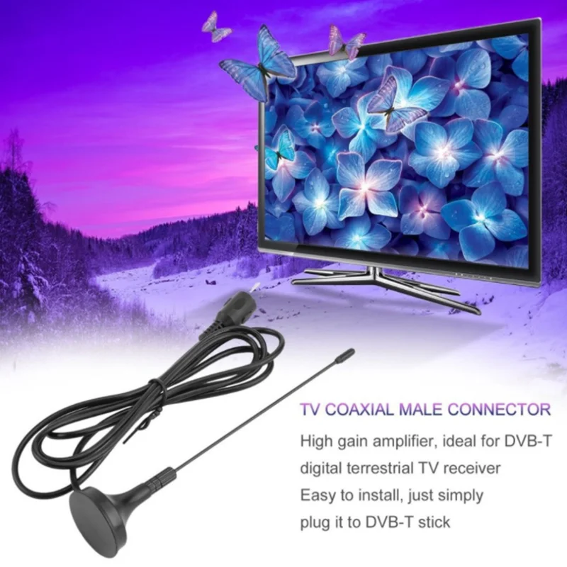 Портативная Усилитель ТВ-сигнала антенна HD цифровая ТВ 5dbi DVB-T автомобильная ATSC TV