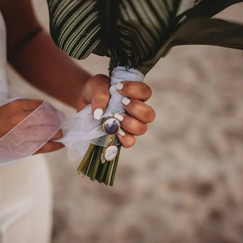 Шарм на память для свадебного букета шармы с фотографиями заказ от 1 до 5 круглый