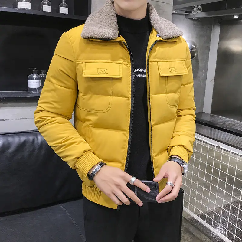 

2021 Winter Large Size New Fashion Men's Cotton Jacket Thicken Warm Casual Padded Coat Slim Fit Mens Windbreaker Outerwear E303