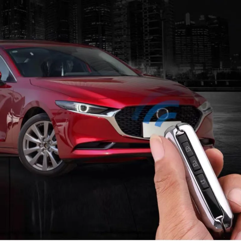 Чехол для ключей брелок из натуральной кожи оцинкованной Mazda 3 2019 2020 Alexa 2/3/4 кнопки