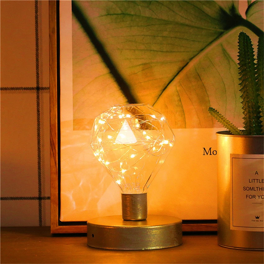 Маленький ночсветильник в скандинавском стиле с питанием от аккумулятора