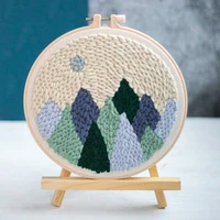nordic style diy home decor wall art hot sell punch needle embroidery kit needlework wool work kids room bedroom decor pictures