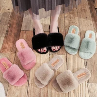 fashion women slipper casual comfort furry slipper home warm fur slipper female flat sandals plus size fluffy slippers 36 40